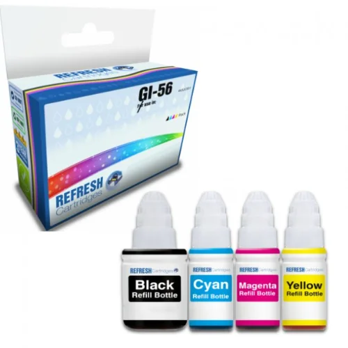 Everyday Valuepack of Compatible GI-56PGBK / C / M / Y Ink Bottle Cartridges for Canon Printers