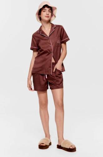 Sweet Chocolate Soft Cotton Shortie PJ Set
