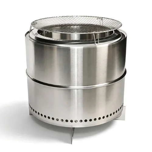 Steel Smokeless Fire Pit & BBQ Grill Set